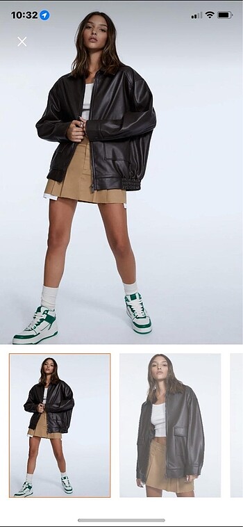 Stradivarius Stradivarius Bomber Deri Ceket