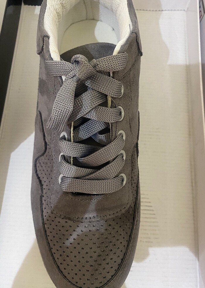 Kadın gri süet spor ayakkabı - Görsel 5