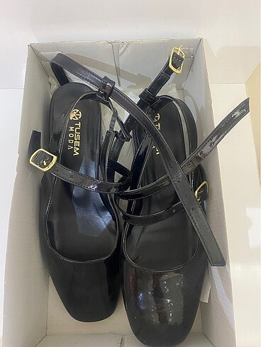 Kadın siyah topuklu ayakkabı rugan - Görsel 5
