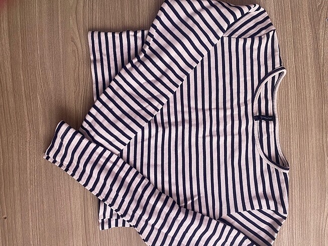 Stradivarius Stradivarius çizgili kazak crop