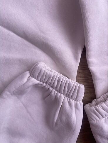 Lastikli beyaz eşofman - Görsel 6