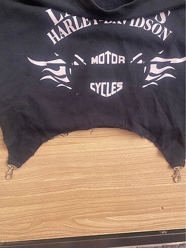 l Beden siyah Renk Harley davidson crop antrasit