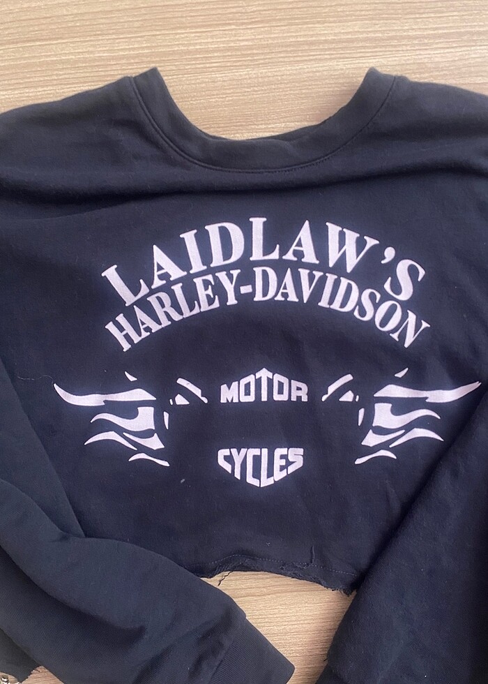 Harley davidson crop antrasit - Görsel 2