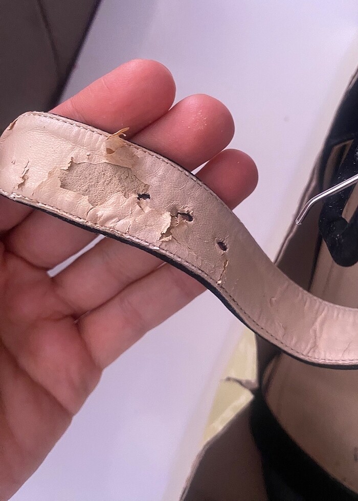 Kadın siyah bantlı süet ayakkabı önü açık topuklu - Görsel 3