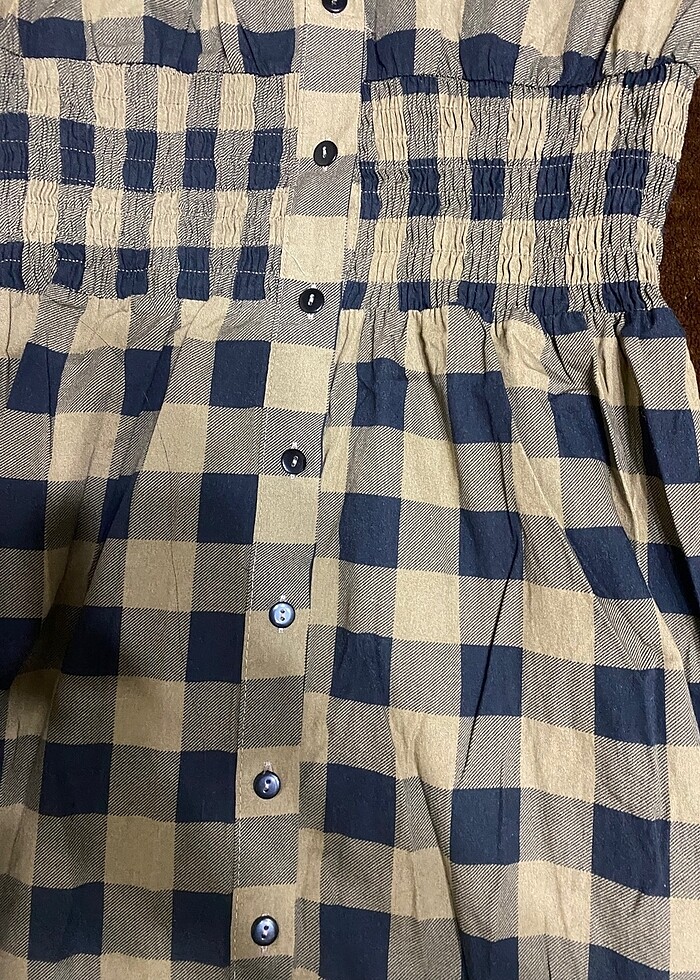 Trendyol ekose uzun gömlek elbise - Görsel 2