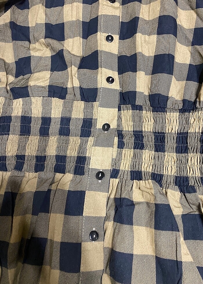 Trendyol ekose uzun gömlek elbise - Görsel 4