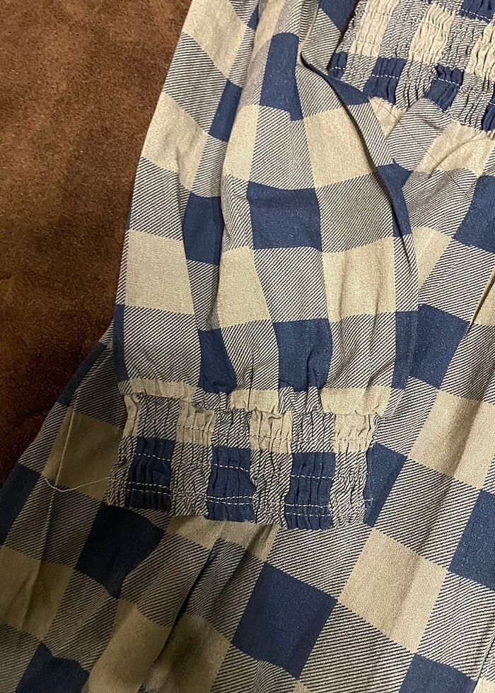 Trendyol ekose uzun gömlek elbise - Görsel 5