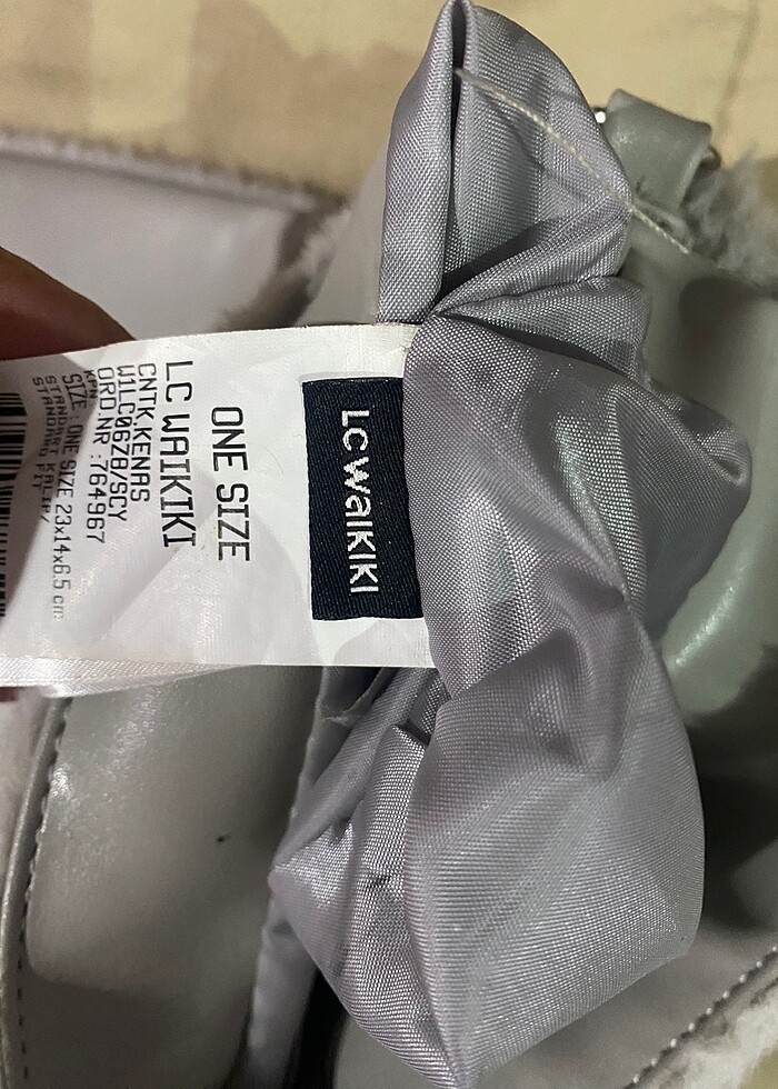 Kadın gri peluş zincir askılı çanta - Görsel 5