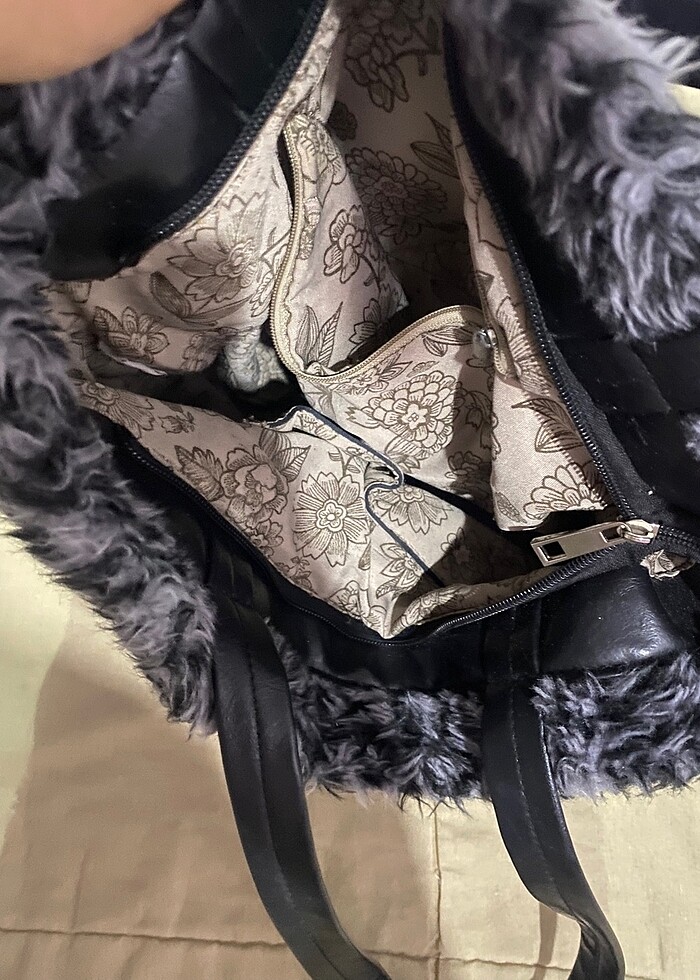 Kadın peluş leopar çanta - Görsel 3