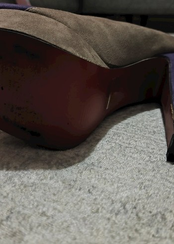 Mor krem Süet Platform Topuklu Kadın ayakkabı - Görsel 2