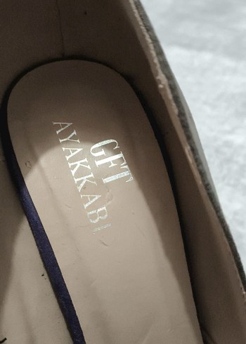 Mor krem Süet Platform Topuklu Kadın ayakkabı - Görsel 5