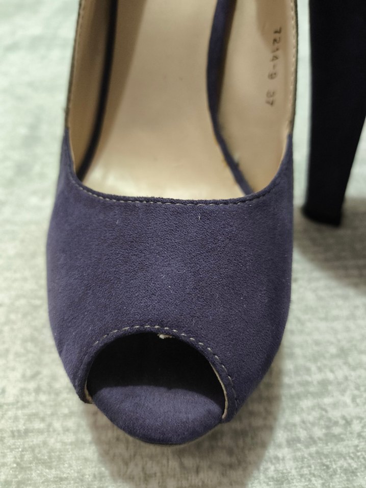 Mor krem Süet Platform Topuklu Kadın ayakkabı - Görsel 3