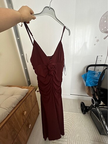 xl Beden bordo Renk Zara elbise