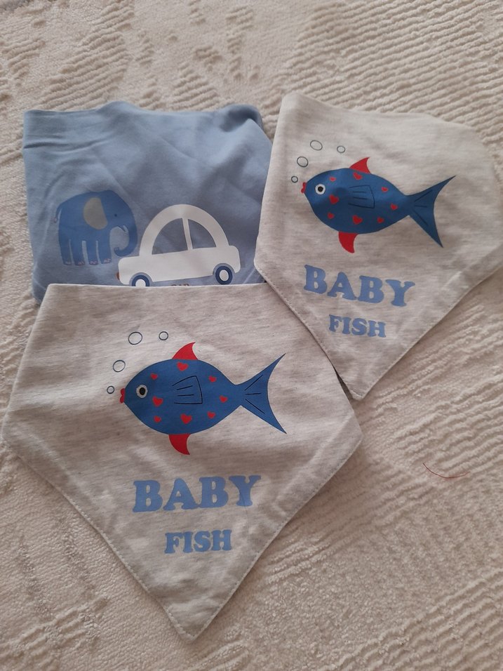 Pastel Renkli Baskılı Bebek Önlükleri - Görsel 2