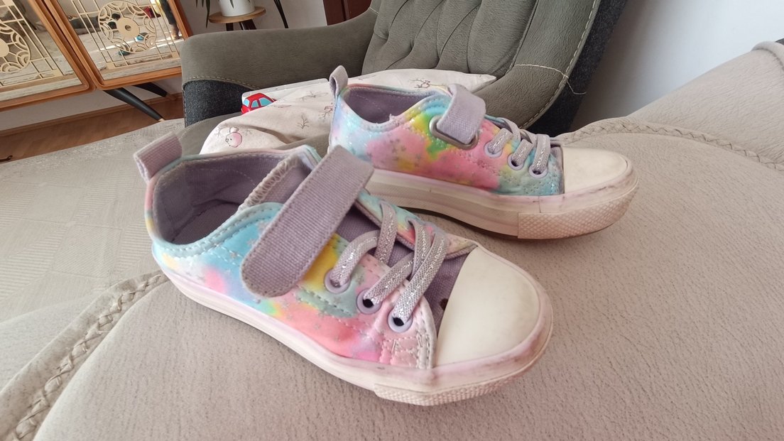 Kız Çocuk Bağcıklı Ve Bantlı Renkli Spor Ayakkabı - Görsel 3