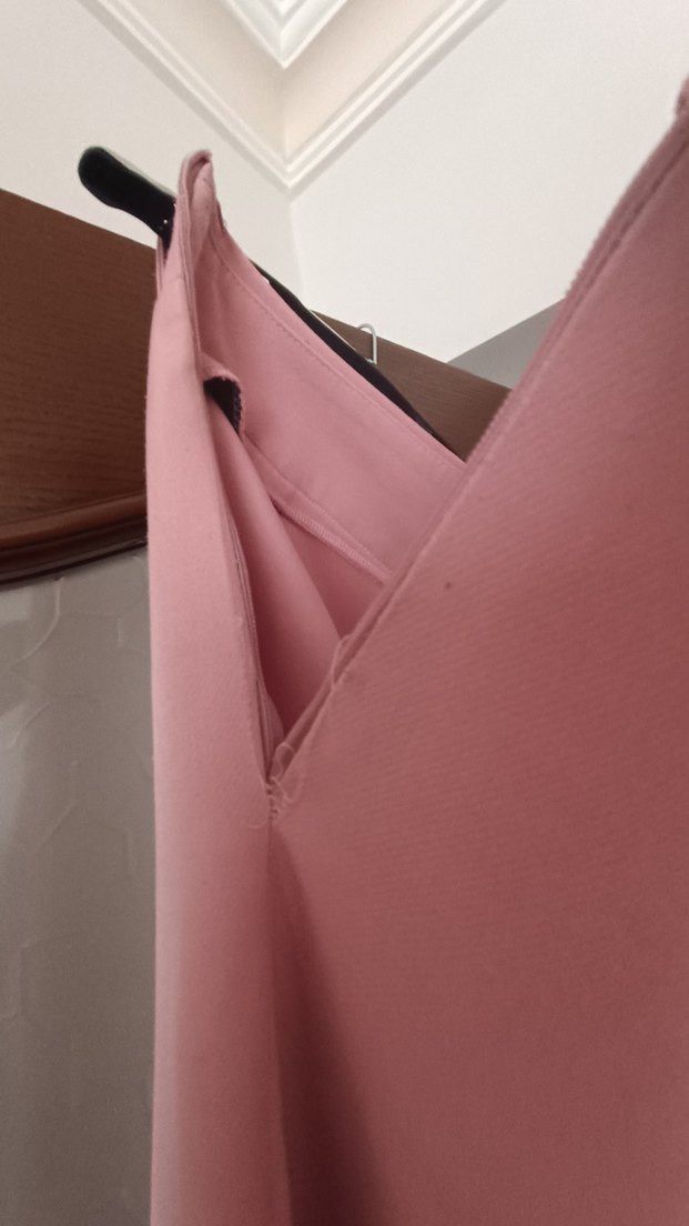 Pembe Kadın Kumaş Pantolon Drapeli Kesim - Görsel 4