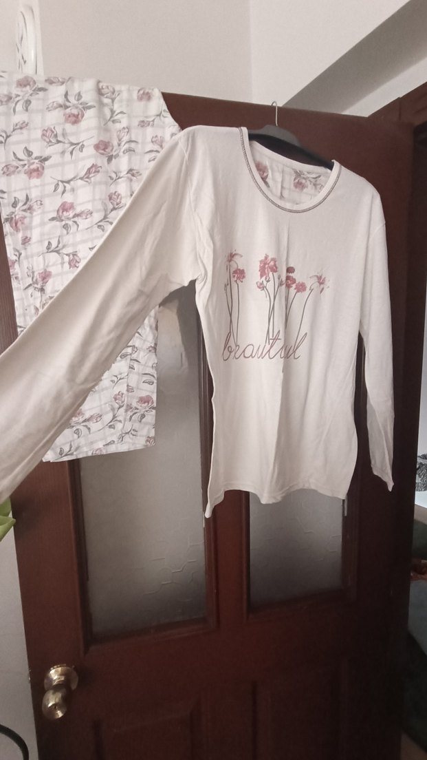 Bohem Tarzı Uzun Kollu Kadın Pijama Takımı - Görsel 2