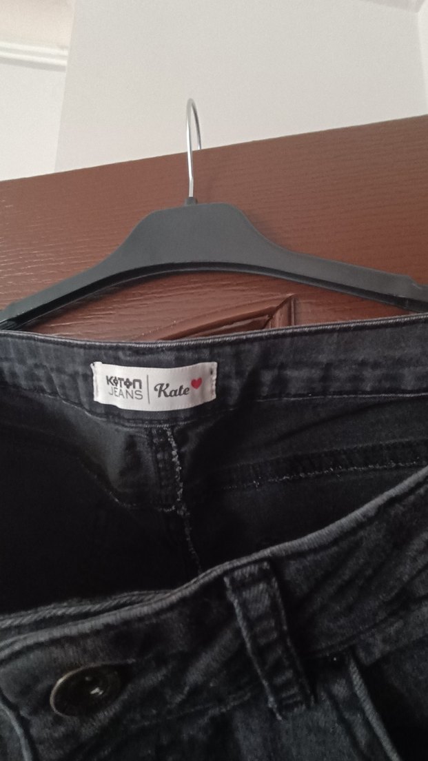 Gri Kadın Normal Boy Denim Pantolon - Görsel 2
