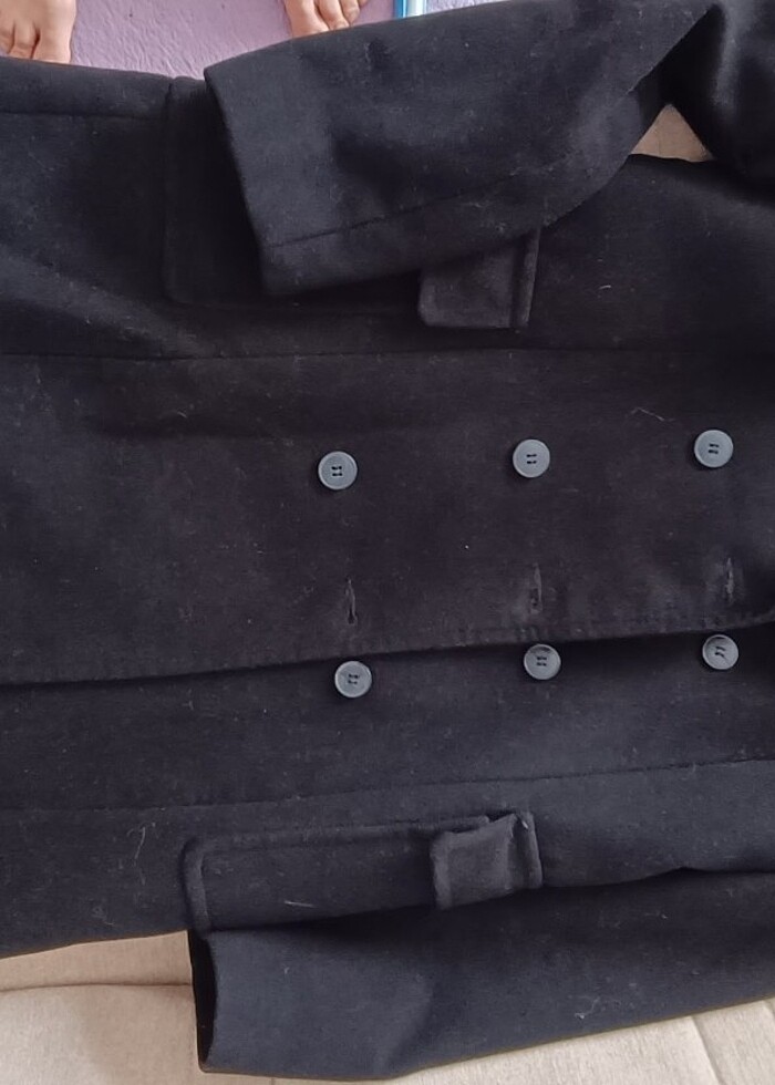 Kruvaze kaşe kaban - Görsel 3