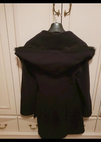 Lacivert Kemerli Kadın Kaban - Görsel 2