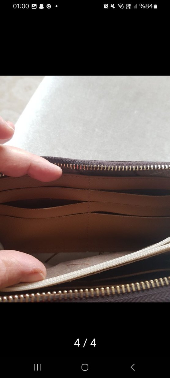 Deri Kahverengi Yılan Desenli Fermuarlı Kadın Cüzdanı - Görsel 4