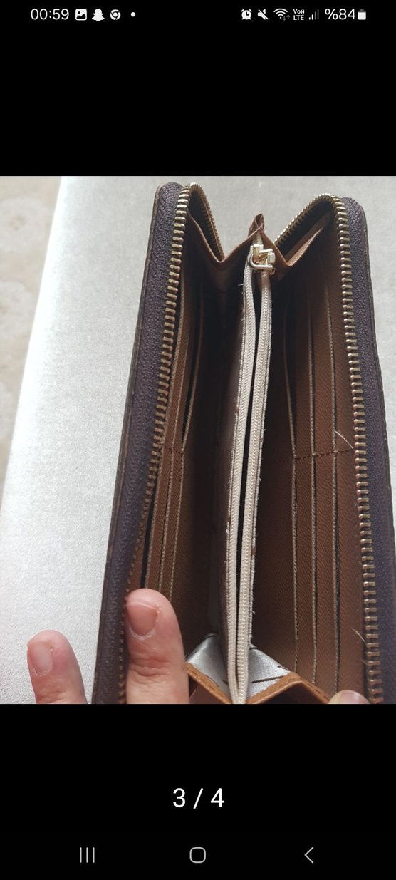 Deri Kahverengi Yılan Desenli Fermuarlı Kadın Cüzdanı - Görsel 3