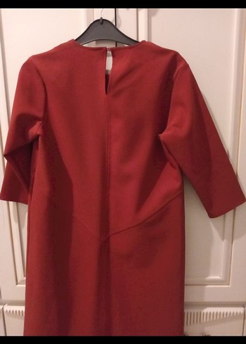 Bordo Kadın Midi Tunik,elbise Uzun Kollu, Salaş Kesim - Görsel 3