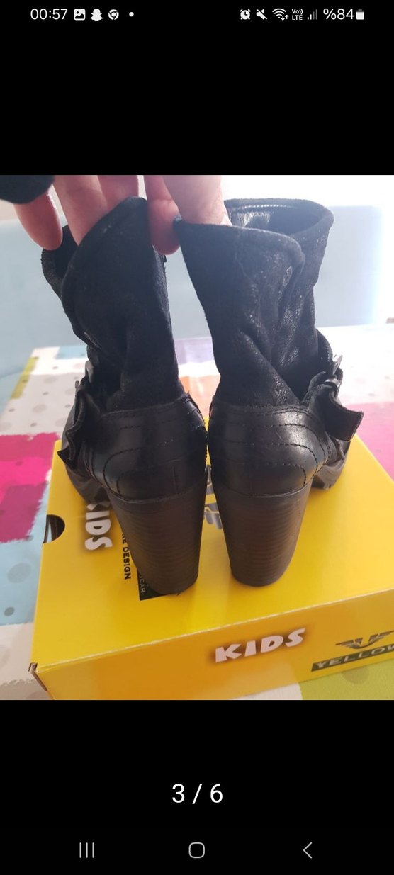 Siyah Süet Tokalı Blok Topuklu Biker Bot - Görsel 3