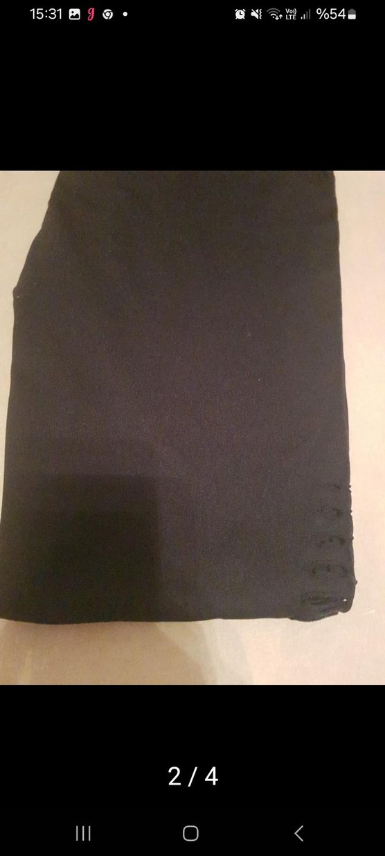 Siyah Midi Kesim Kadın Tayt Yırtmaçlı - Görsel 2