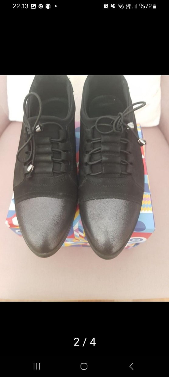 Siyah Kadın Günlük Blok Topuk Ayakkabı - Görsel 2