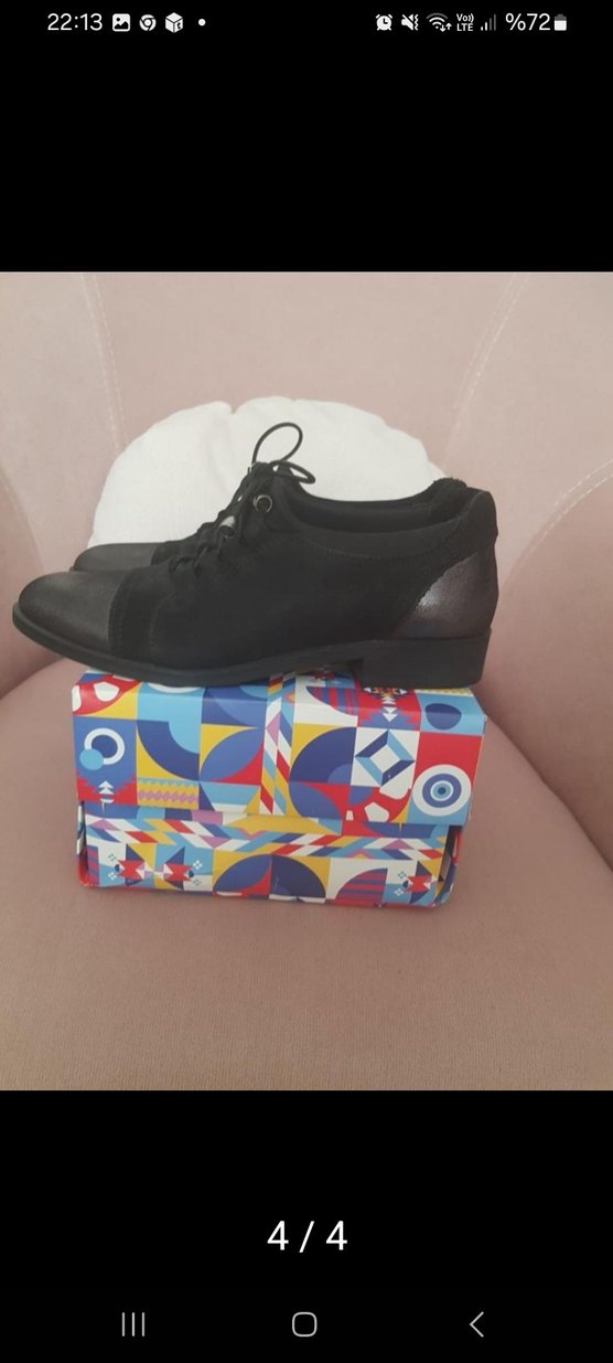 Siyah Kadın Günlük Blok Topuk Ayakkabı - Görsel 4