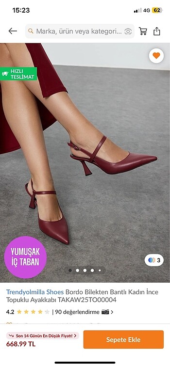 Bordo Topuklu Ayakkabı