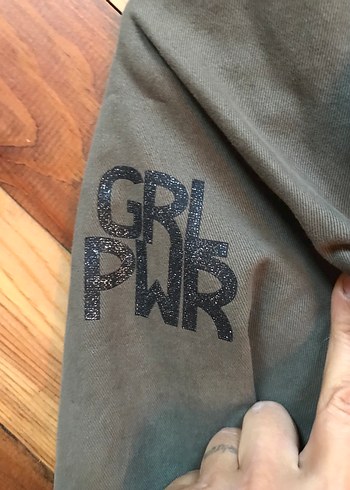 Düğmeli Gri Street Wear Kadın Mont - Görsel 4