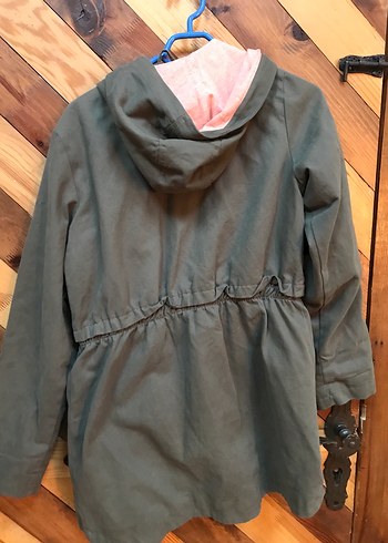 Düğmeli Gri Street Wear Kadın Mont - Görsel 3