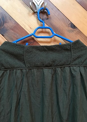 Kadın Haki Uzun Pilili Etek - Görsel 2