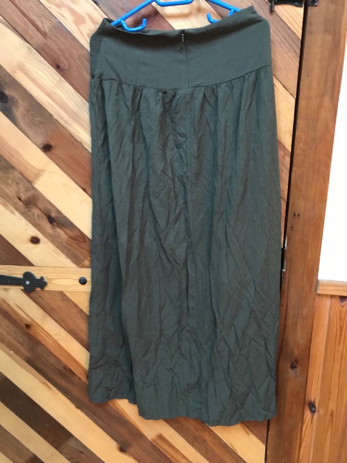 Kadın Haki Uzun Pilili Etek - Görsel 3