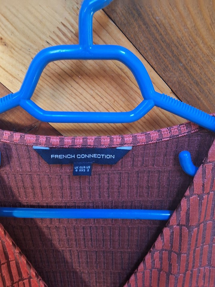 Bordo Yılan Desenli Uzun Kollu Kadın Elbise - Görsel 4