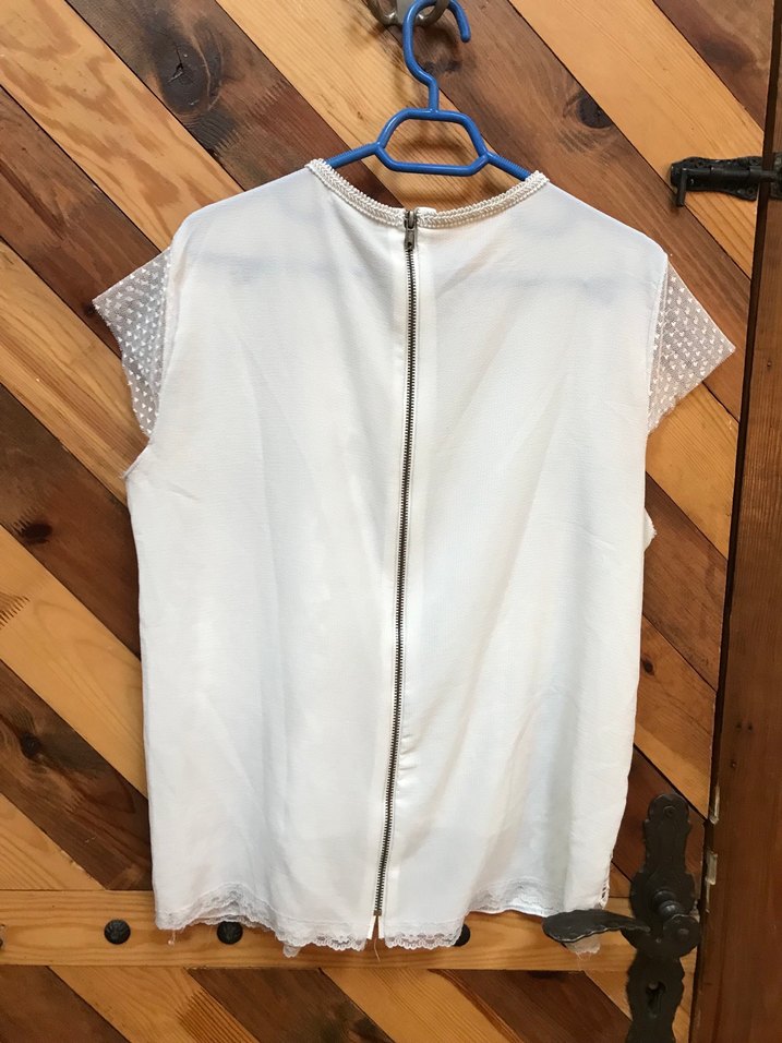 Dantel Detaylı Beyaz Kadın Bluz - Görsel 5