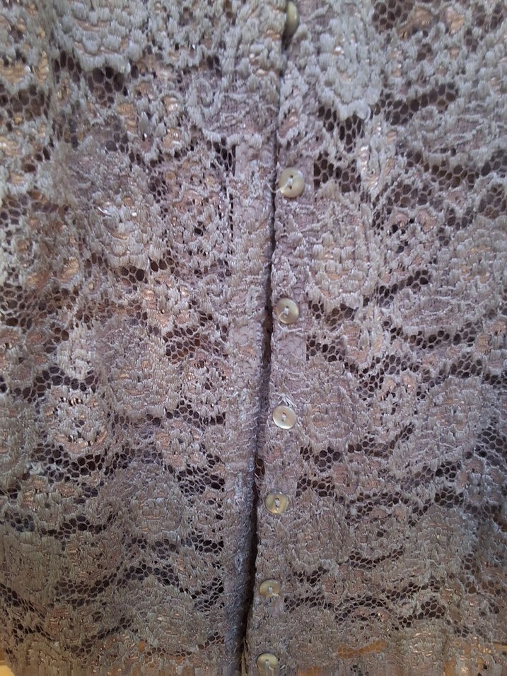 Dantel Detaylı Gri Uzun Kollu Hırka - Görsel 2