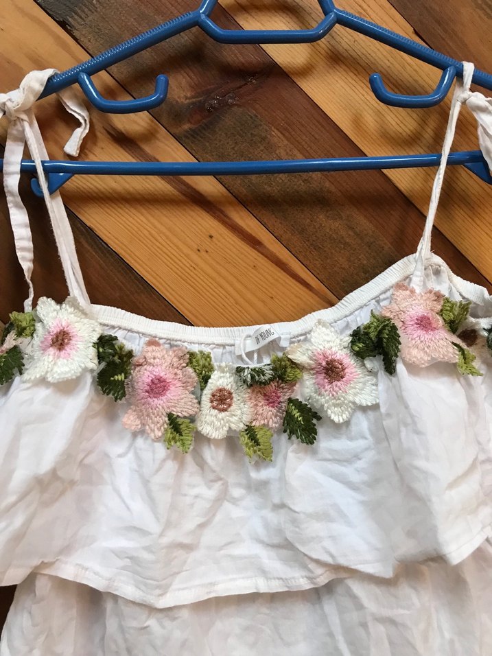 Nakışlı Pamuklu Bohem Kadın Bluz - Görsel 2