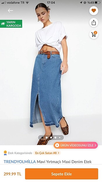 TRENDYOMİLLA denim etek