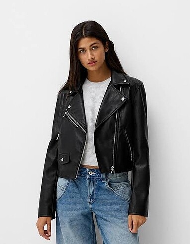 Bershka deri ceket