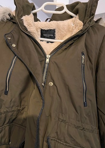 Yeşil Kürklü Midi Kadın Ceket - Görsel 6