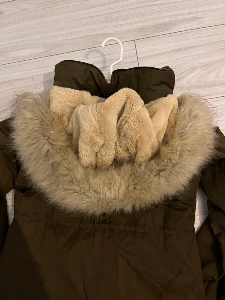 Yeşil Kürklü Midi Kadın Ceket - Görsel 3