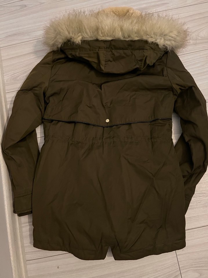 Yeşil Kürklü Midi Kadın Ceket - Görsel 2