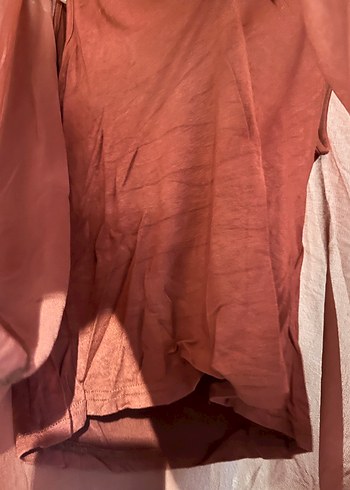 Kadın V Yakalı Salaş Midi Bluz - Görsel 4