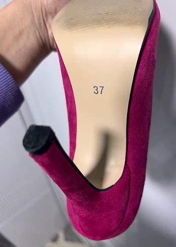 Pembe Süet Stiletto Topuklu Kadın Ayakkabı - Görsel 6