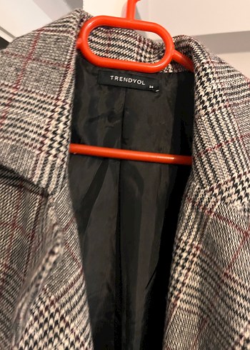 Düğmeli, Ekose Desenli Kadın Blazer Ceket - Görsel 4