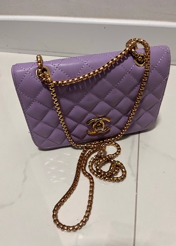 Mor Zincir Detaylı Modern Klasik Kadın Çanta - Görsel 2