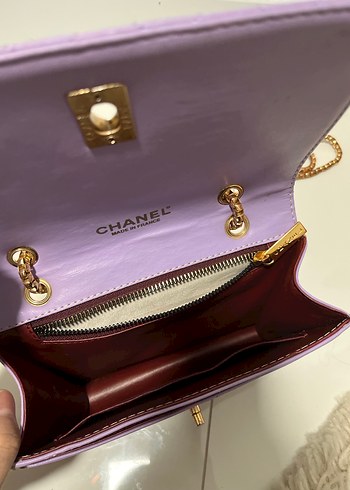 Mor Zincir Detaylı Modern Klasik Kadın Çanta - Görsel 3